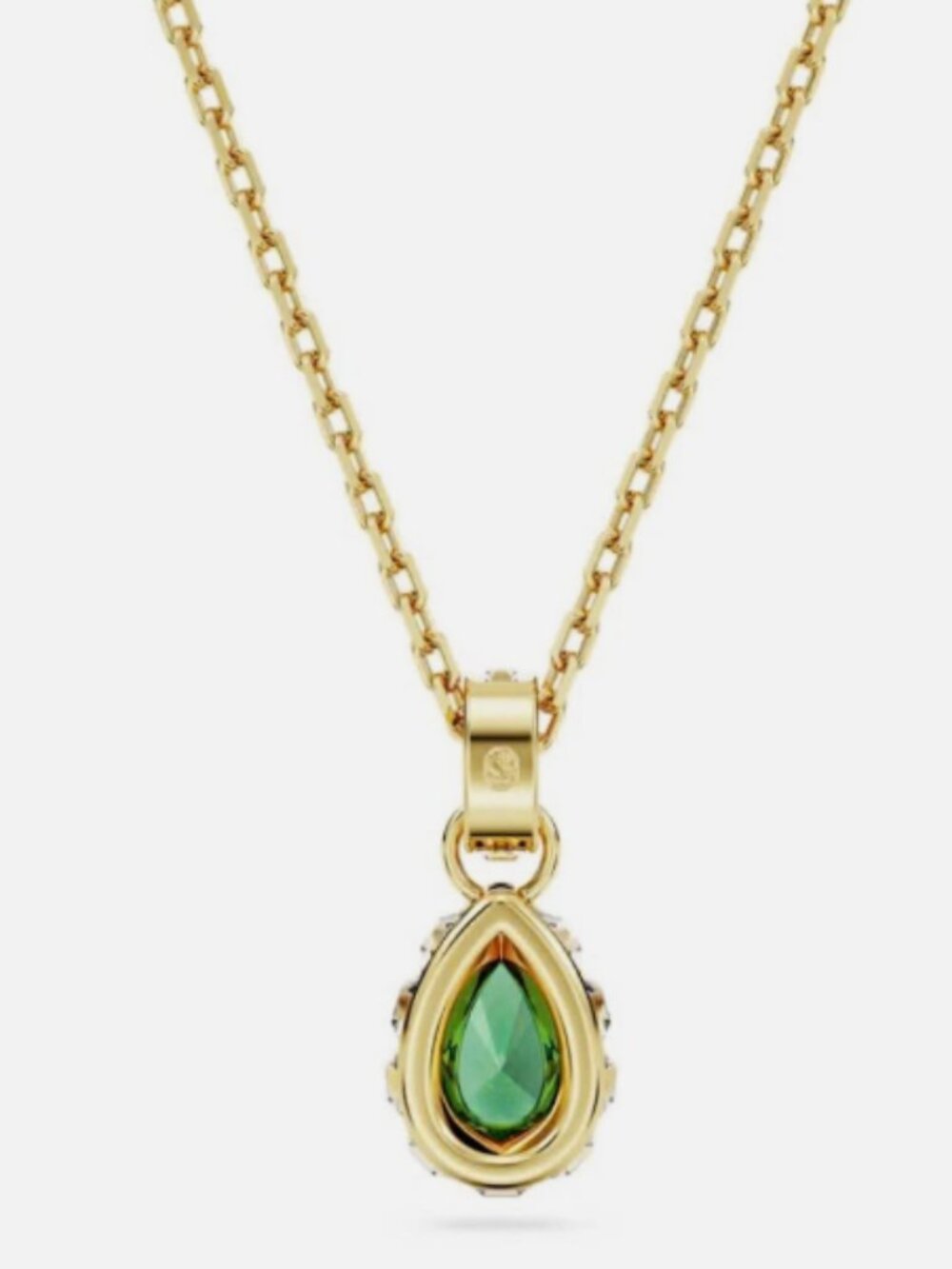 Swarovski Chroma Pendant Necklace Pear Cut Green Gold-tone Plated 5648751 - Picture 4 of 5